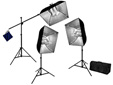 PBL MXFLO 6 THREE SOFTBOX 2700 WATT LIGHT KIT WITH BOOM