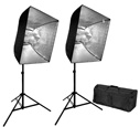 PBL MXFLO 6 DOUBLE 1800 WATT SOFTBOX LIGHT KIT