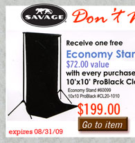 Savage Photographic Background Pro Balck Cloth 10x10